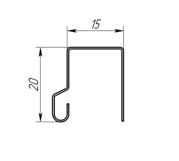 Планка П-образная 20х15х20мм