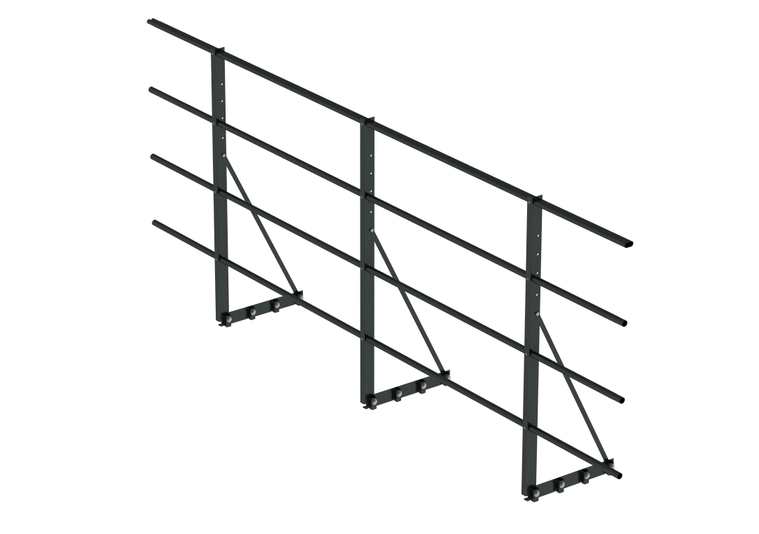 Ограждение кровельное ВЕГАСтайл 3000х1200мм 4 трубы для фальцевой кровли